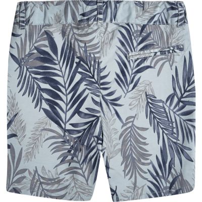 Mini boys blue floral print shorts